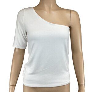 J.Crew Top Size‎ Small NWT FormKnit One-Shoulder White Stretch